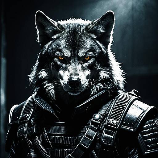 Shadowy Wolf Mercenary Portrait