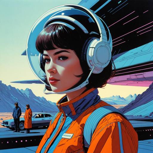 Retro-Futuristic Female Astronaut Portrait