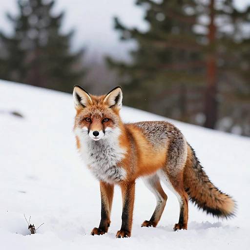 Realistic Wild Fox in Winter