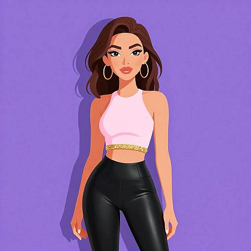 Chic Woman in Stylish Crop Top