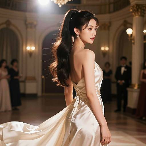 Elegant Actress with Voluminous Ponytail