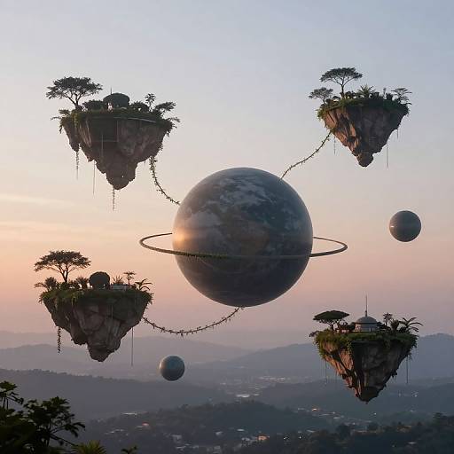 Floating Islands Between Celestial Spheres