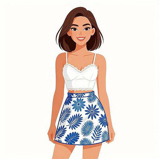 Smiling Woman in Summer Casual Outfit