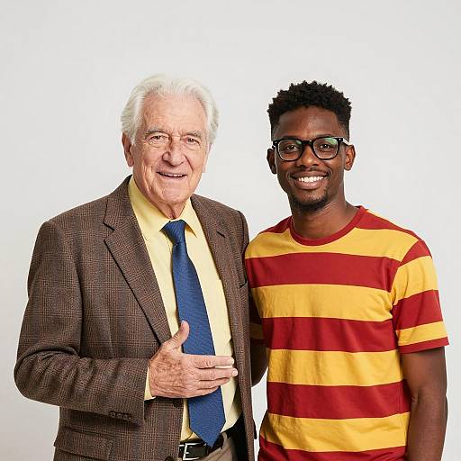 Diverse Duo with Warm Smiles