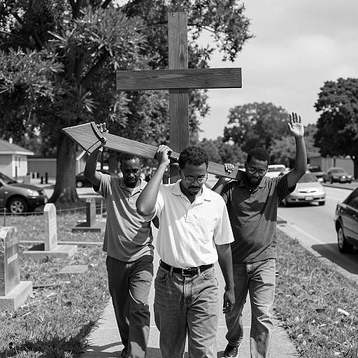 Powerful Black and White Cross Carrying