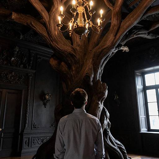 Enigmatic Room with Twisted Tree Structure