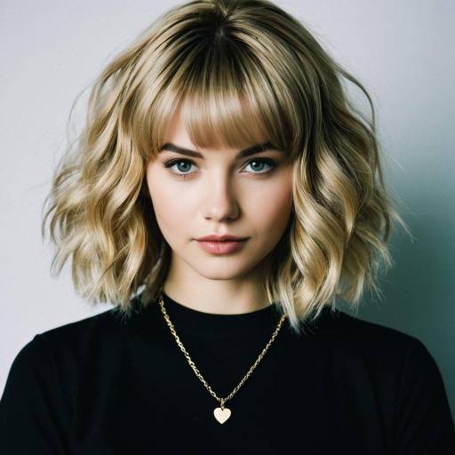 Blonde Woman with Wavy Bob Hairstyle