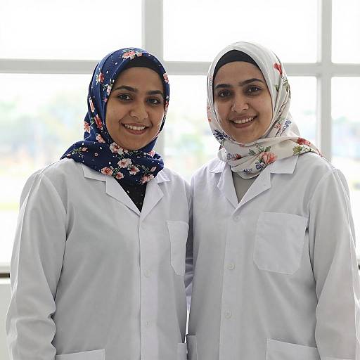 Smiling Women in Floral Hijabs