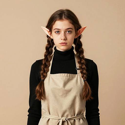 Young Woman with Braids and Elf Ears