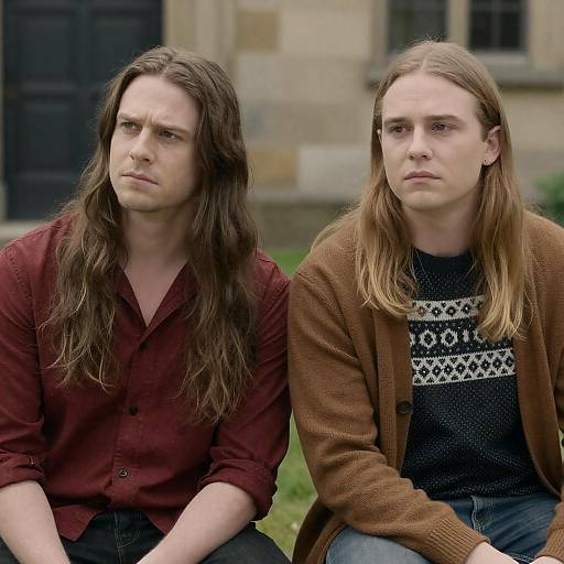 Outdoor Portrait of Two Stylish Men