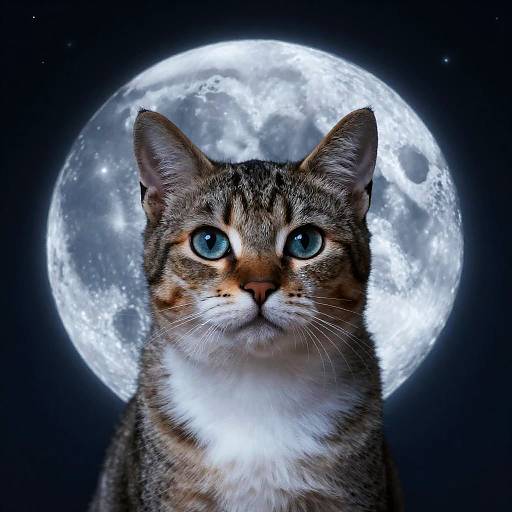 Surreal Moonlit Cat in 8K Detail