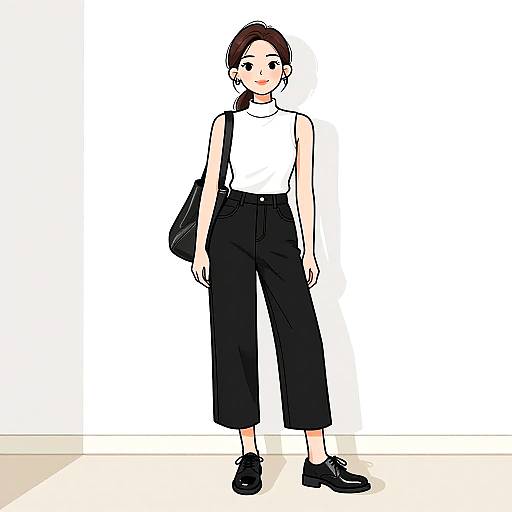 Stylish Woman in Minimalist Outfit