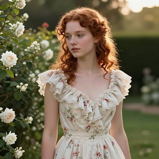 Serene Bridesmaid in Vintage Garden