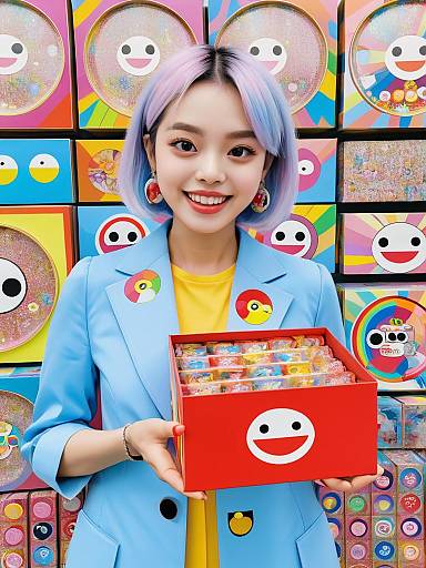 Pop Art Woman with Candy Box
