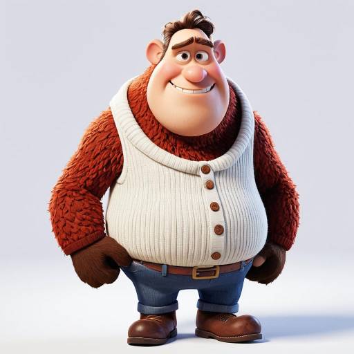 Friendly Pixar-Style Anthropomorphic Gentle Giant Character