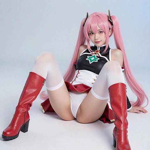 Pink-Haired Anime Girl Digital Art