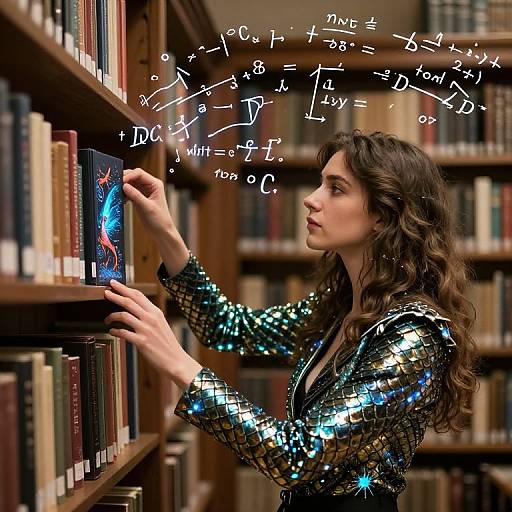 Glass-Headed Librarian with Magical Thoughts