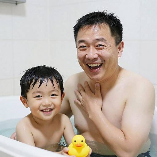 Joyful Moment in the Bathtub