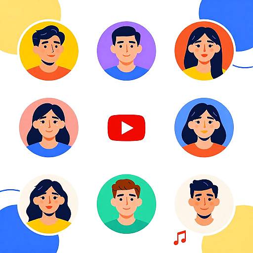 Trendy Minimalistic YouTube Profile Illustrations