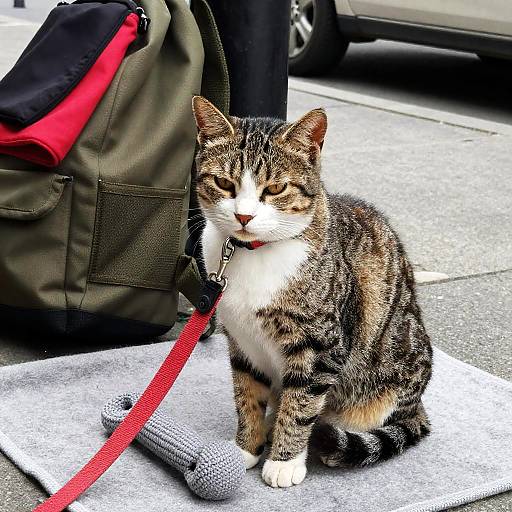 Annoyed Tabby Cat in Urban Setting