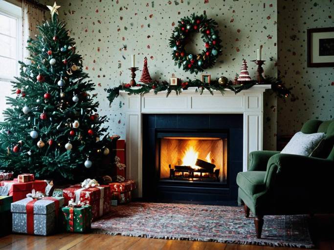 Cozy Christmas Scene with Decorations