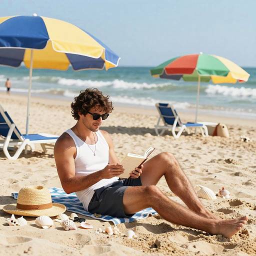 Teacher Relaxing on Sunny Beach