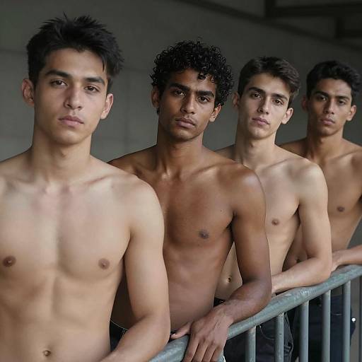 Intimate Gathering of Four Men