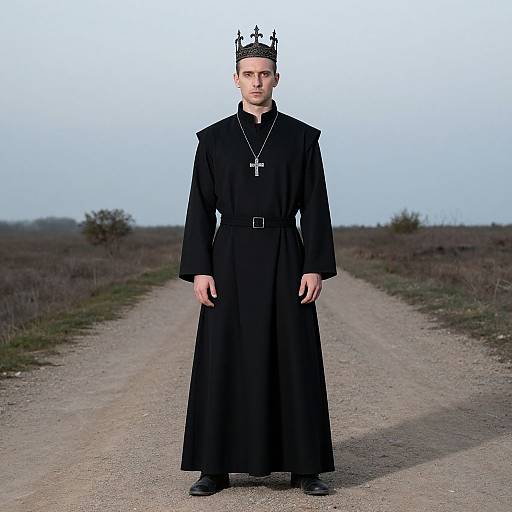 Satanic Priest in Black Robe
