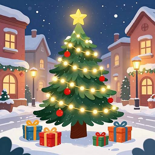 Festive Christmas Cartoon Illustration