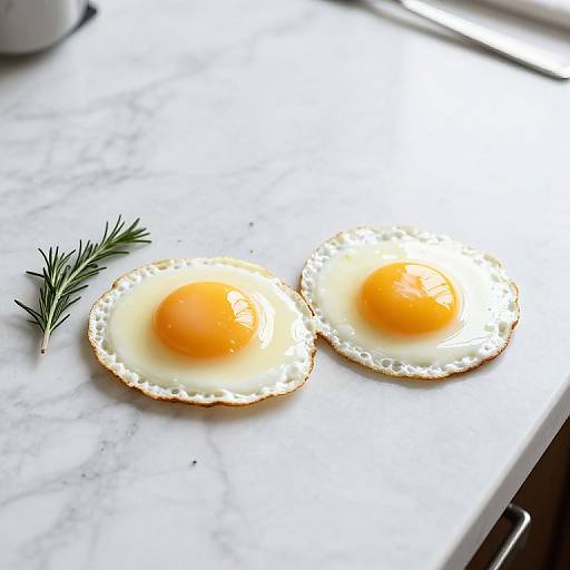Modern Breakfast Eggs on Marble