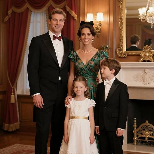 Elegant Family Portrait in Classic Setting