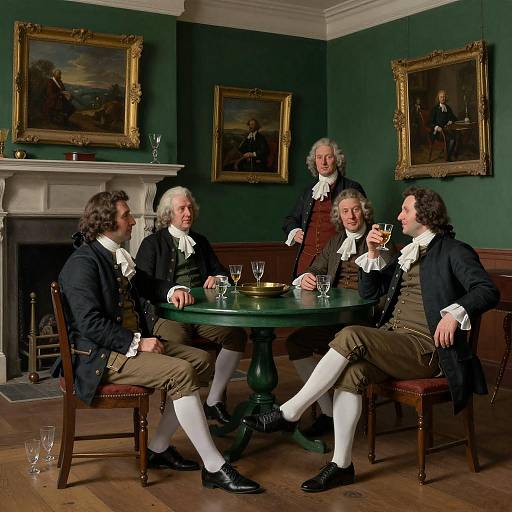 Gathering of Gentlemen in 18th Century