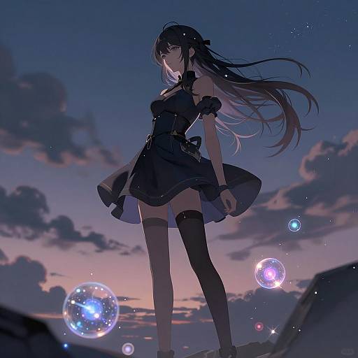 Futuristic Anime Girl in Mystic Twilight