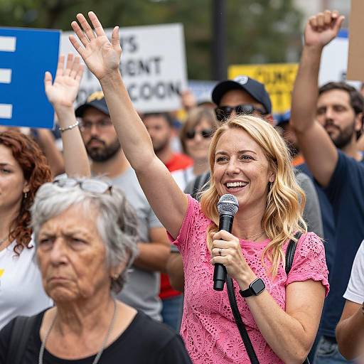 Vibrant Protest Scene with Diverse Faces