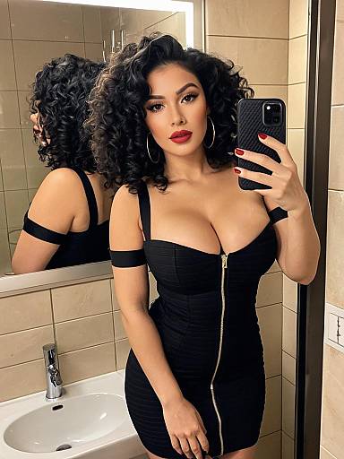 Sultry Evening Selfie in Little Black Dress