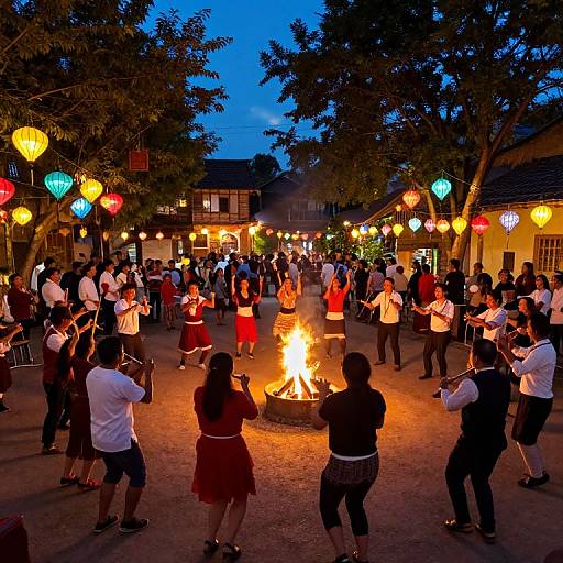 Village Harvest Festival at Twilight