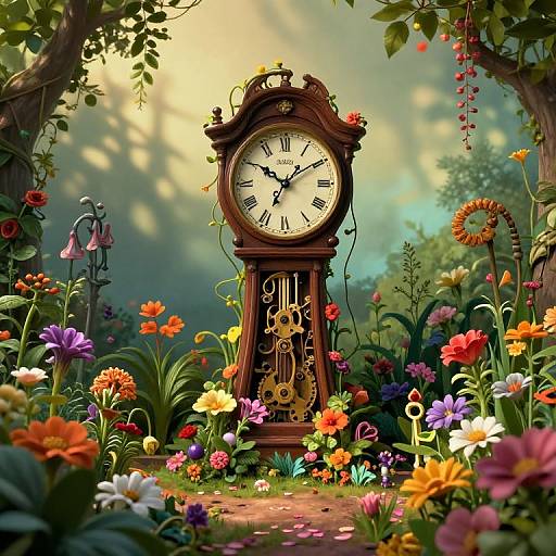 Surreal Bug's-Eye Garden Clock