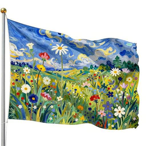 Fauvist Flag with Wildflowers