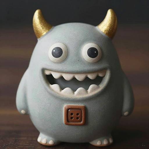 Whimsical Hand-Painted Ceramic Monster