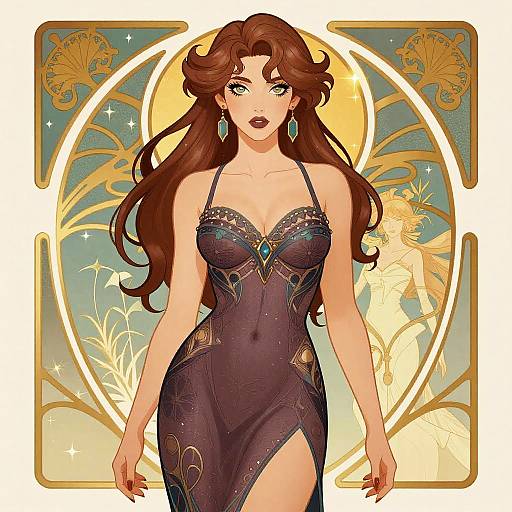 Art Nouveau Cyberpunk Erotic Woman