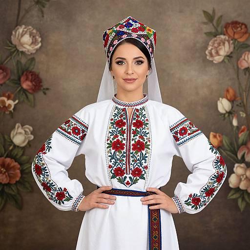 Elegant Ukrainian Woman in Traditional Attire