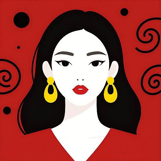 Stylized Woman Portrait with Bold Colors