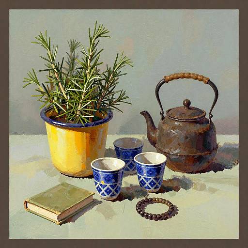 Cozy Mixed Media Still Life Sketch