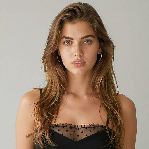 Portrait of Young Woman with Wavy Hair