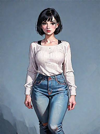 Stylish Woman in Contemporary Streetwear