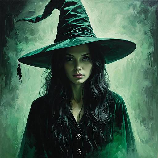 Portrait of a Witch in Emerald Green