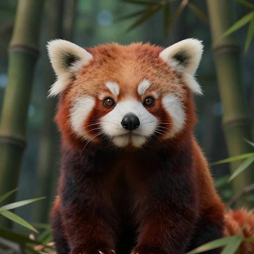 Ghibli-Style Curious Red Panda Portrait