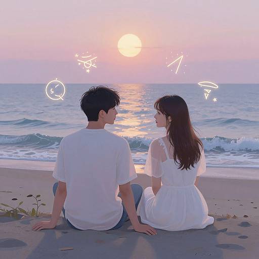 Sagittarius and Cancer by Twilight Seaside