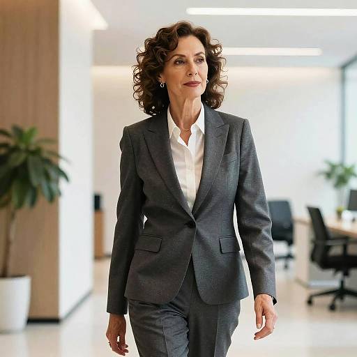 Middle-aged Businesswoman in Grey Suit