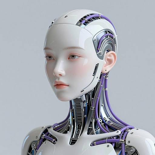 Futuristic Humanoid Cyborg Portrait